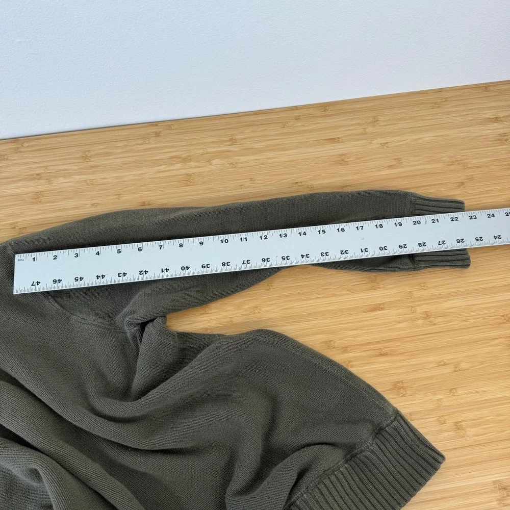 Eddie Bauer Seattle USA Mens‎ L Cotton Crew Neck Sweater Olive Green Classic - Picture 5 of 11